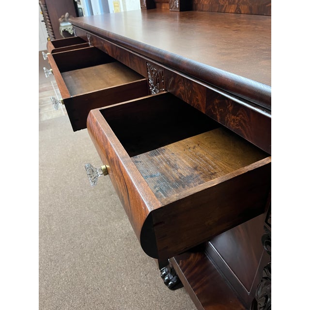 1830s Antique American Empire Mahogany Sideboard Buffet For Sale - Image 10 of 12