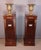 Pair of mahogany cabinets with sycamore interiors, Napoleon III period. Each cabinet opens with a door adorned with a...