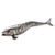 A 20th Century large articulated fish from Mexico, made in alpaca silver and set with red stone eyes. The segmented...
