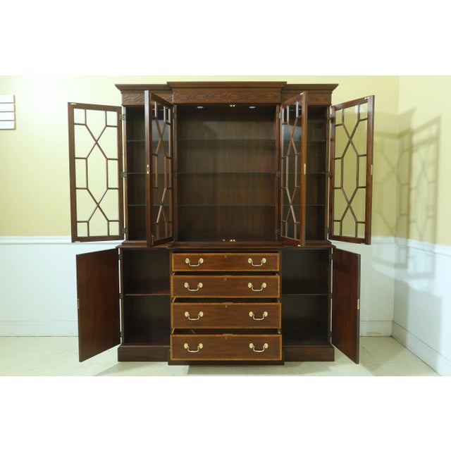 Wood Henkel Harris Model 2365 Mahogany Breakfront For Sale - Image 7 of 13
