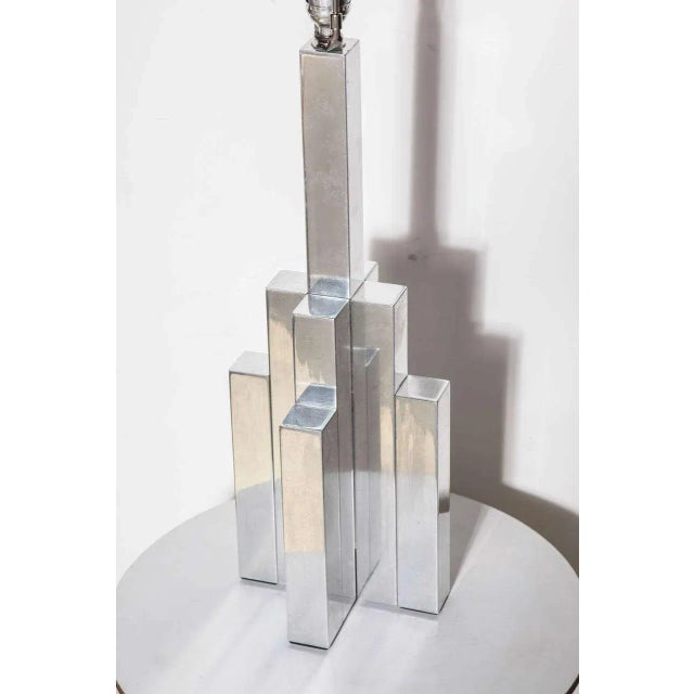 Mid-Century Modern 1960s Tall Habitat Int. Reflective Aluminum "Skyscraper" Tower Table Lamp For Sale - Image 3 of 9