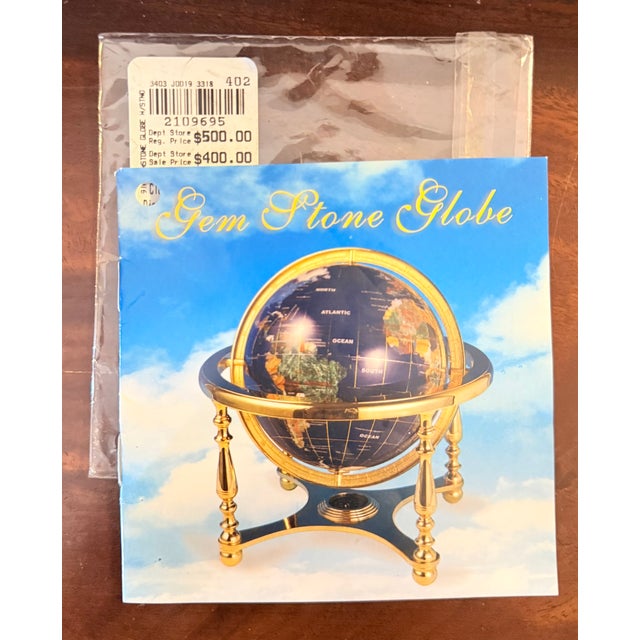 1990s Stunning Large Vintage Gemstone Globe**Polished Brass 4 Leg Stand W/Compass**OBO** For Sale - Image 5 of 8