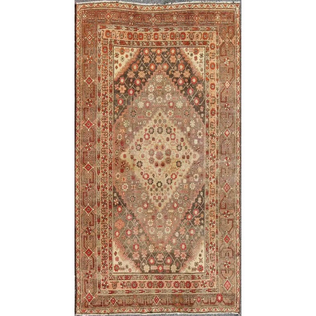 Antique Khotan Medallion Rug in Neutrals With Floral Motifs All-Over 6'4" X11'6" For Sale - Image 10 of 10