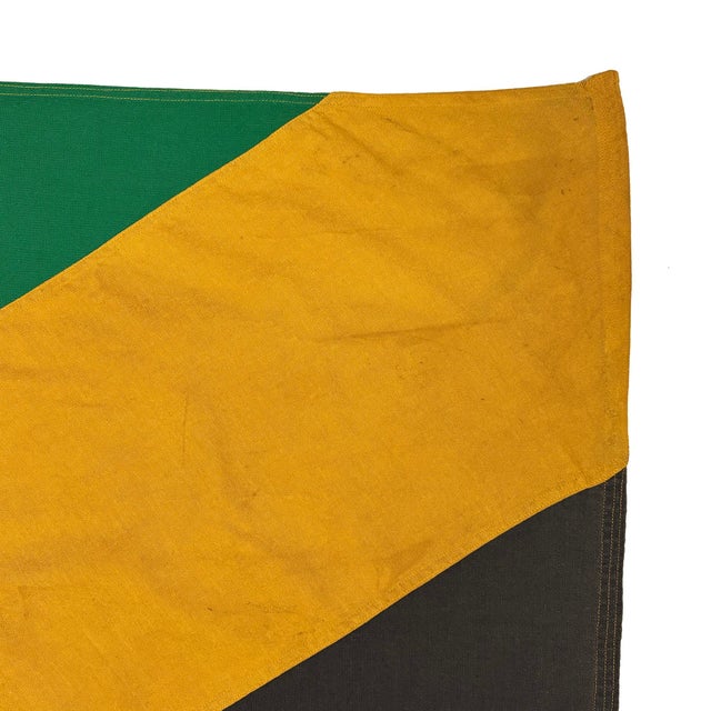 Large Vintage Sewn Cotton Flag of Jamaica For Sale In Los Angeles - Image 6 of 6