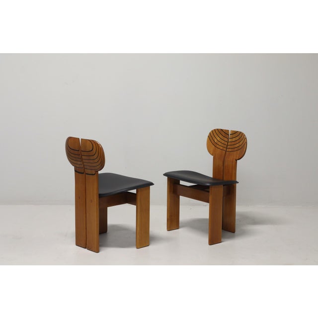 Wood Vintage ​Africa Dining Chairs by Afra & Tobia Scarpa for Maxalto, 1975, Set of 8 For Sale - Image 7 of 16