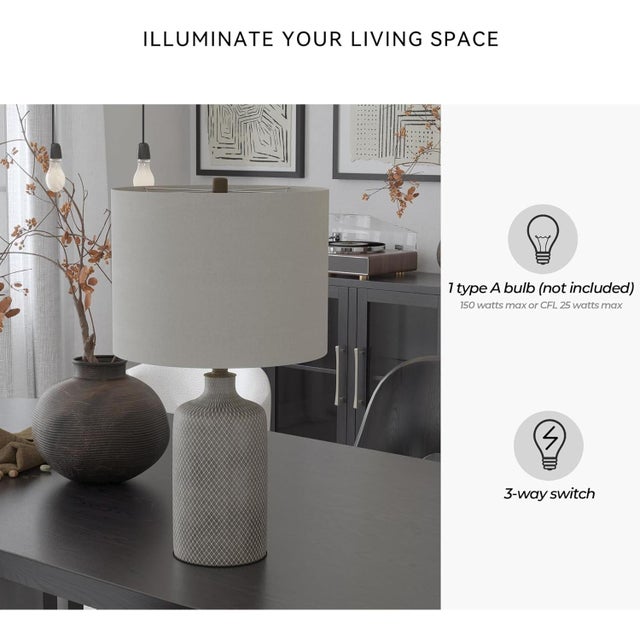 Modern Modern 25-Inch Ceramic Table Lamp Natural Stone For Sale - Image 3 of 5