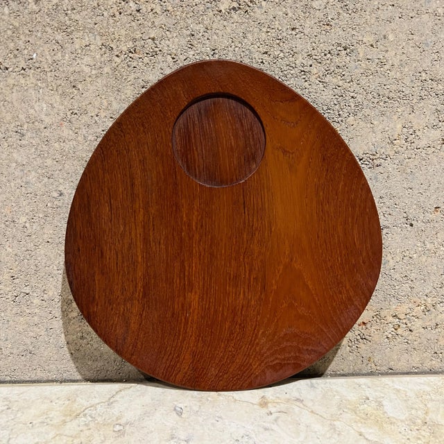 1960s Teakwood Snack Plates Lunning Inc Denmark- Set of 5 For Sale In San Diego - Image 6 of 18