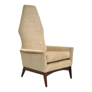 Mid 20th Century Mid Century Modern Adrian Pearsall Style Beige Diamondback Walnut Lounge Chair