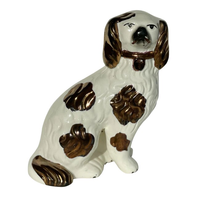 Antique Staffordshire Dog Figurine, Copper Markings For Sale