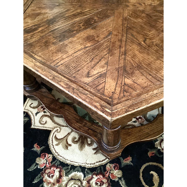 1970s 1970s Vintage Meiterranean Style Hexagonal Parquet Wood Coffee Table For Sale - Image 5 of 7