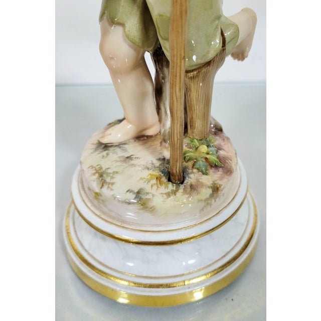 German 19th C Meissen Porcelain Winged Cupid Angel For Sale - Image 12 of 16