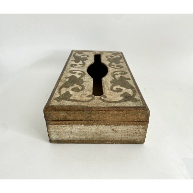 1960s Vintage Italian Florentine Tissue Box For Sale - Image 5 of 10
