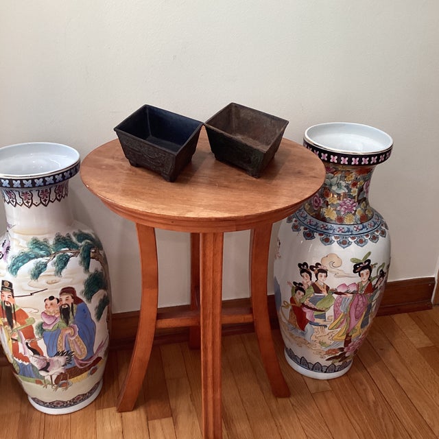 Vintage Cast Iron Diamond Shape Footed Bonsai Planters - Set of 2 For Sale - Image 10 of 12