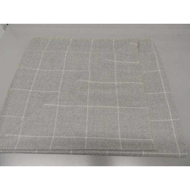 Modern Heather Grey Check Pattern Wool Loro Piana Fabric For Sale - Image 3 of 5