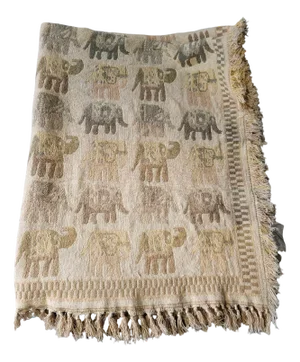 Kilim Tablecloth with Elephants, 1970s-1980s