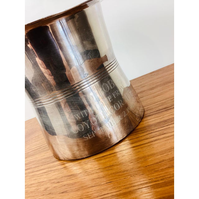 1990s Vintage Silver Top Hat Ice Bucket Wine Chiller For Sale - Image 5 of 8