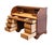 Jasper Cabinet Solid Mahogany & Elm Burl Traditional Regency Inspired 54" Roll Top Desk For Sale - Image 9 of 16