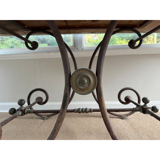 Metal Antique French Baker’s Table For Sale - Image 7 of 7