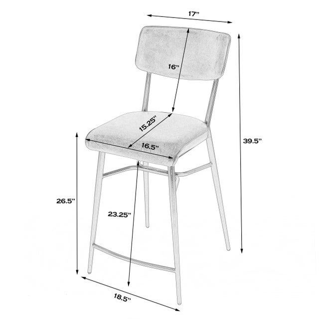 The simple modern design of the Odessa 26.5" Leather Counter stool makes for a handsome addition to your kitchen island or...