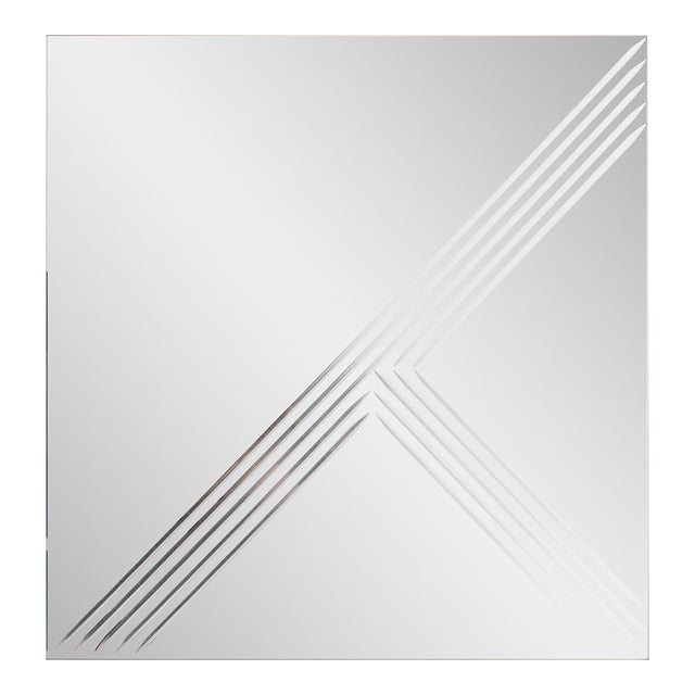 Adoree V Grooved Square Mirror For Sale
