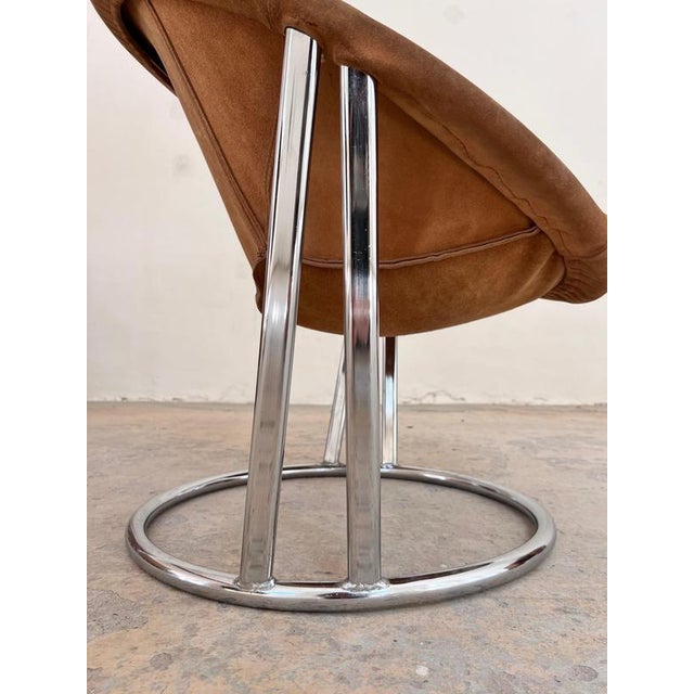 Brown Balloon Sling Armchair in Brown Suede from Lusch & Co For Sale - Image 8 of 11