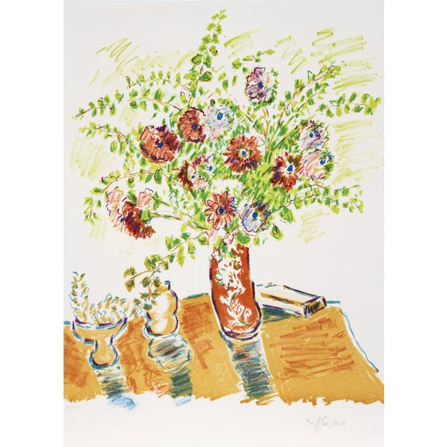 Wayne Ensrud, Blue Bouquet, Lithograph For Sale