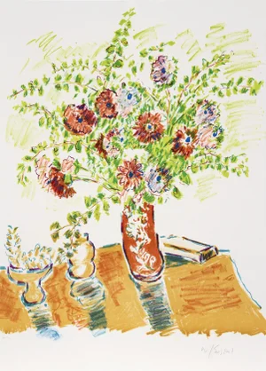 Wayne Ensrud, Blue Bouquet, Lithograph