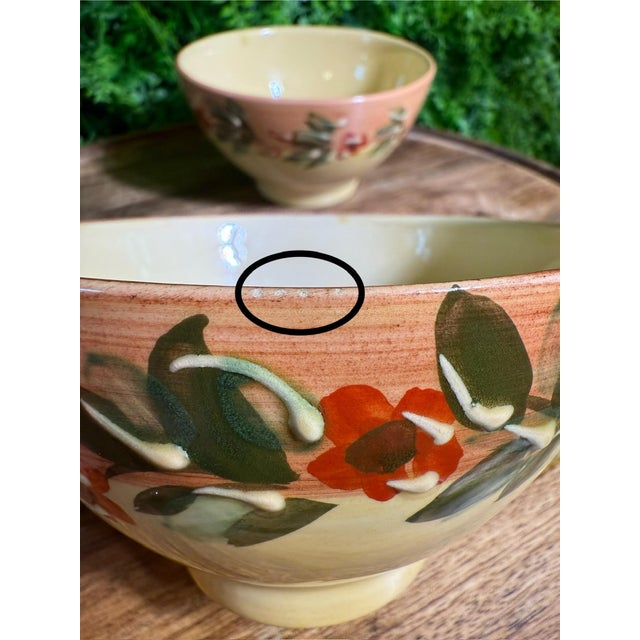 Ceramic Vintage Hand-Painted French Ceramic Bowls For Sale - Image 7 of 7