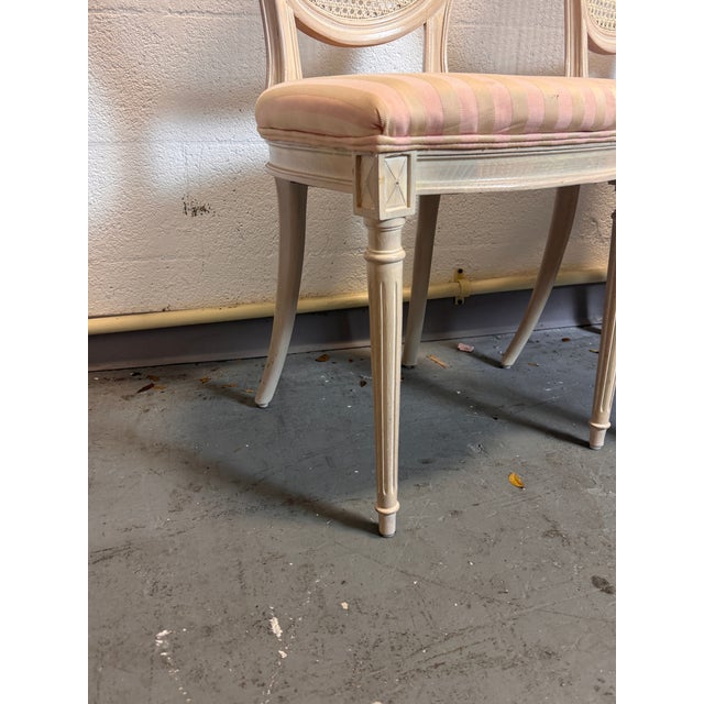 Vintage French Louis XVI Style Oval Cane Back Dining Chairs, Set of 6, C. 1970s For Sale - Image 15 of 17