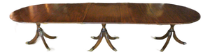 Early 19th Century English Regency Triple Pedestal Dining Table