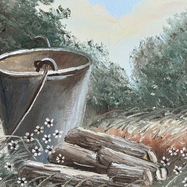 Mid 20th Century Mid-20th Century French Canadian Oil on Canvas Still Life, Unframed For Sale - Image 5 of 9