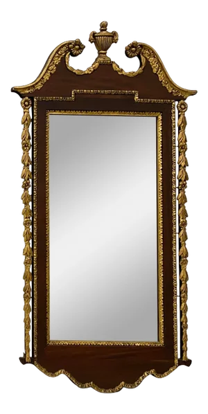 19th Century Hand Carved & Gilded Mahogany Wall Mirror