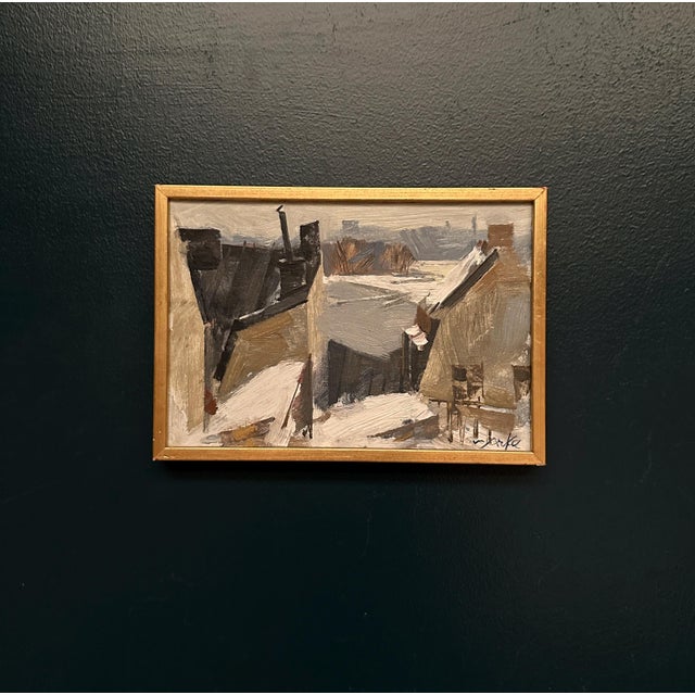Adrian Van Arkel, Rooftops, 1960s, Oil on Canvas, Framed For Sale - Image 11 of 13