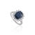 Art Deco 3.73 Ct Cushion Cut Natural Sapphire & Diamond Halo 14k Gold Statement Ring Size 6.5 For Sale - Image 3 of 16