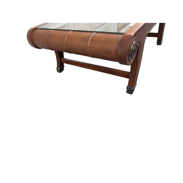 Lexington Furniture 1990s Tommy Bahama Lexington Cane Coffee Table British Colonial Classical Revival For Sale - Image 4 of 18