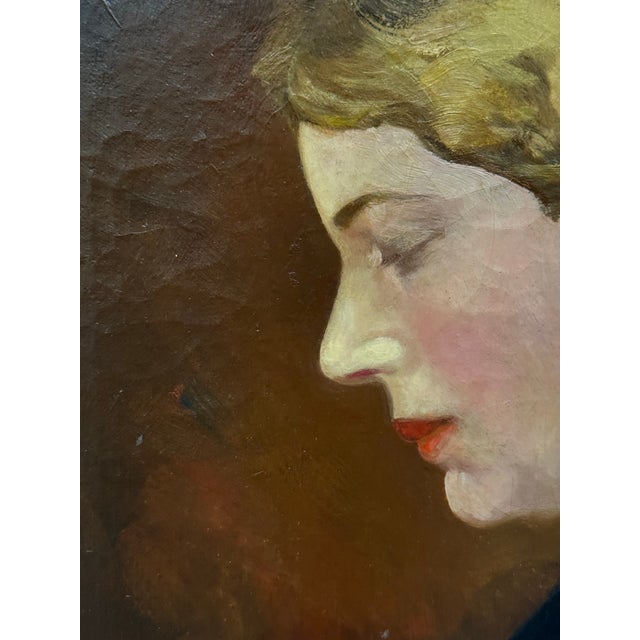 Textile Vintage Early 20Th Century Portrait of a Lady For Sale - Image 7 of 9