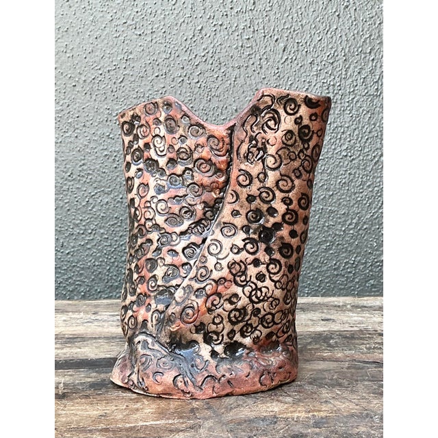 Late 20th Century Vintage Aboriginal Studio Pottery Dot Vase For Sale - Image 5 of 12