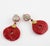 2000 - 2009 Angela Caputi Gilded and Red Cinnabar Resin Dangle Clip Earrings For Sale - Image 5 of 8