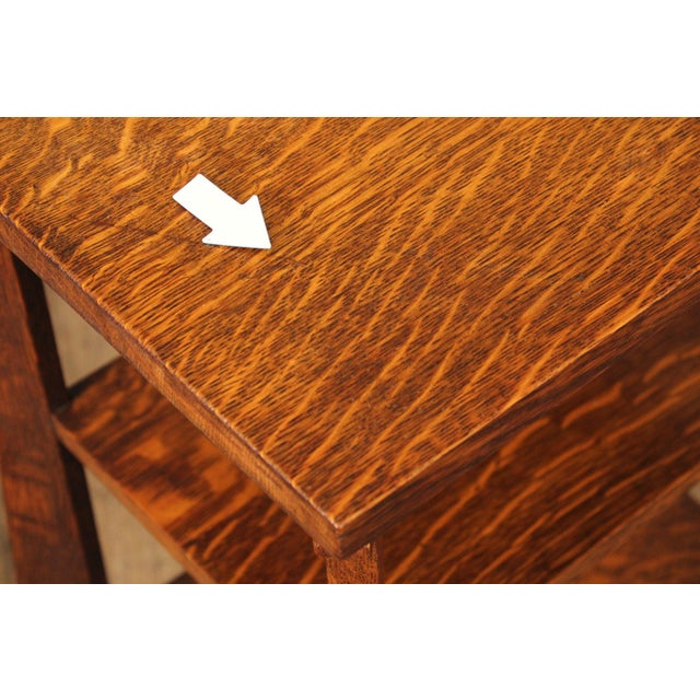 Antique Arts & Crafts Oak Etagere For Sale - Image 9 of 12