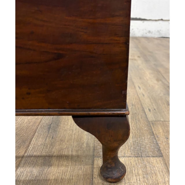 Vintage Full Size Art Deco Style Flame or Burled Mahogany Carved Bed For Sale - Image 9 of 9