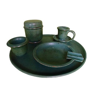 Ceramic Green Smoking Set, Set of 5 For Sale