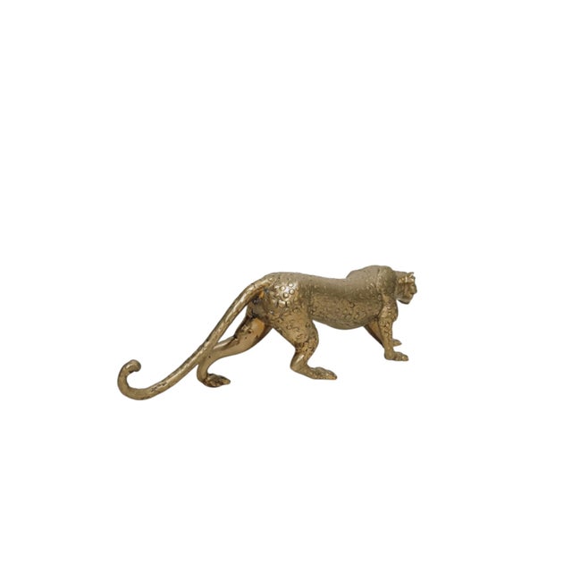 1960s Vintage Brass-Toned Leopard Sculpture, 1960s For Sale - Image 5 of 13
