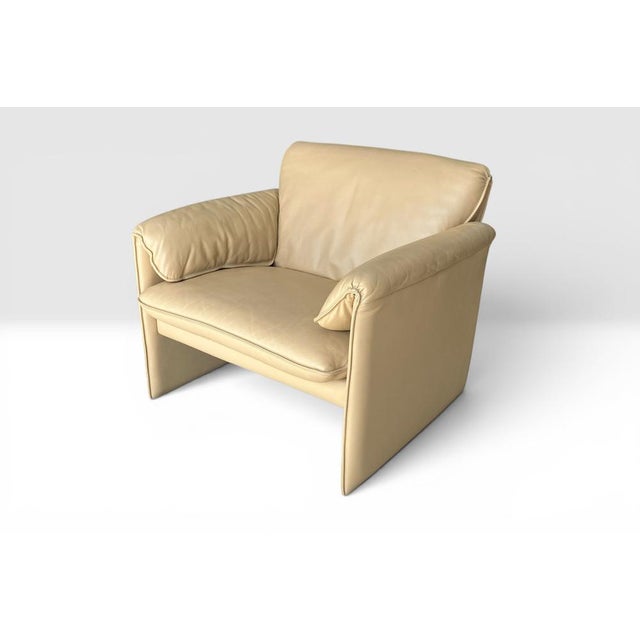 Cream Leather Armchair by Axel Enthoven for Leolux, 1983 For Sale - Image 8 of 14