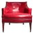 Vintage Decorator Chair in Red "Faux" Leather on Castors For Sale