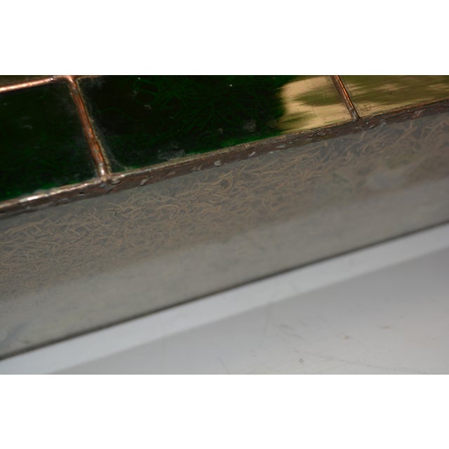 1970s Handcrafted Dome Top Stained Glass Terrarium Green & Copper W/ Single Door - Fairy Garden For Sale - Image 10 of 14