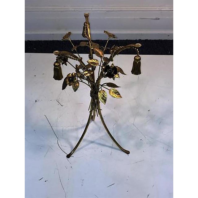 Italian Italian Gilt Metal Flower and Tassel Form Tables - a Pair For Sale - Image 3 of 5