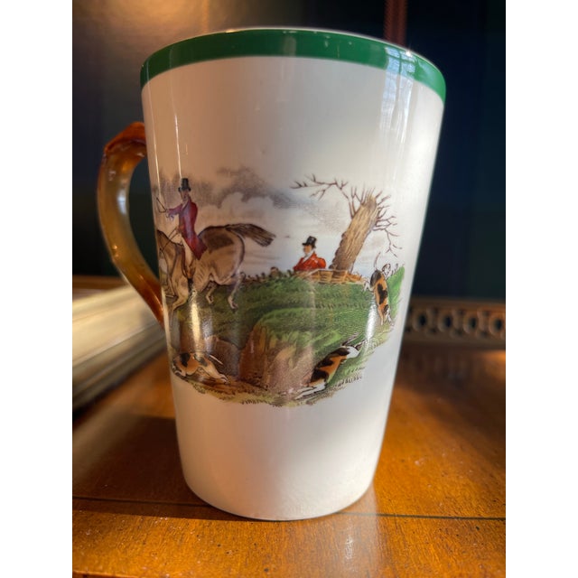 Ivory Vintage Equestrian Coffee Cup From Copeland Spode England With Fox Hunt Motif Titled “The Chase” For Sale - Image 8 of 9