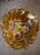 Late 20th Century Vintage Iridescent Amber Carnival Glass Grape & Leaf Ruffled Bowl 7.75" Floral For Sale - Image 5 of 10
