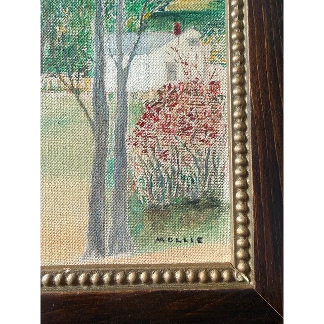 Folk Art Farm Signed Oil Painting, Circa 1968 For Sale - Image 10 of 11