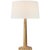 Transitional Chapman & Myers by Visual Comfort Signature Strie Fluted Column Table Lamp in Gilded Iron with Linen Shade For Sale - Image 3 of 3